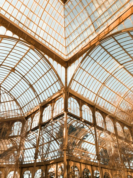 the inside of a building that has been constructed with steel and glass