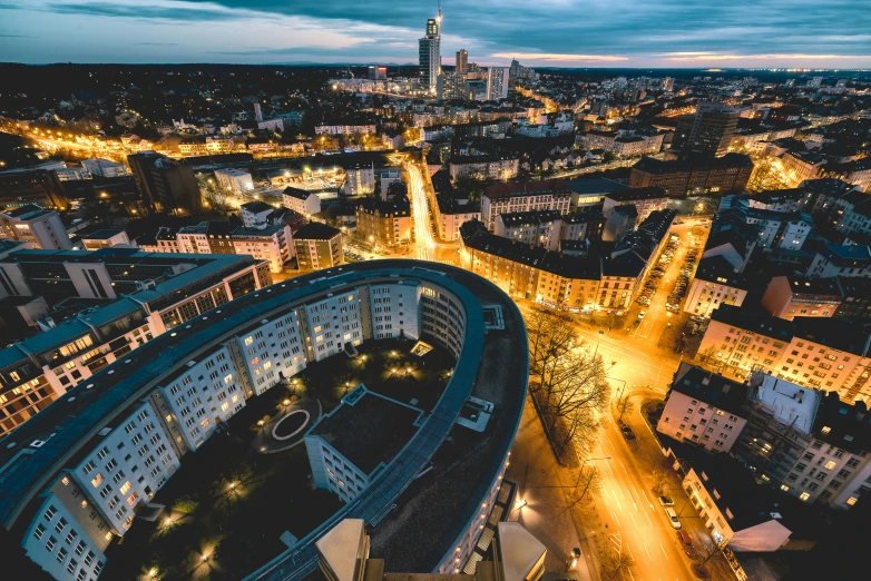 city lights and the skyline at night