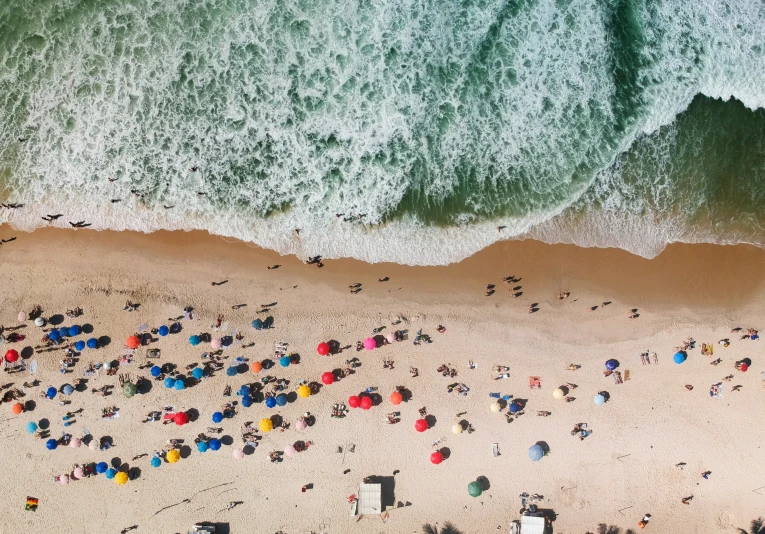 people at the beach on an aerial s