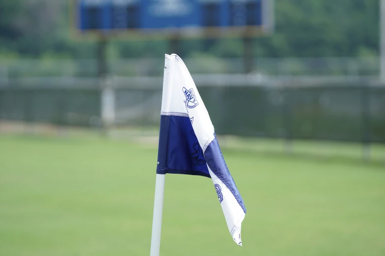 the flag is out on a golf course