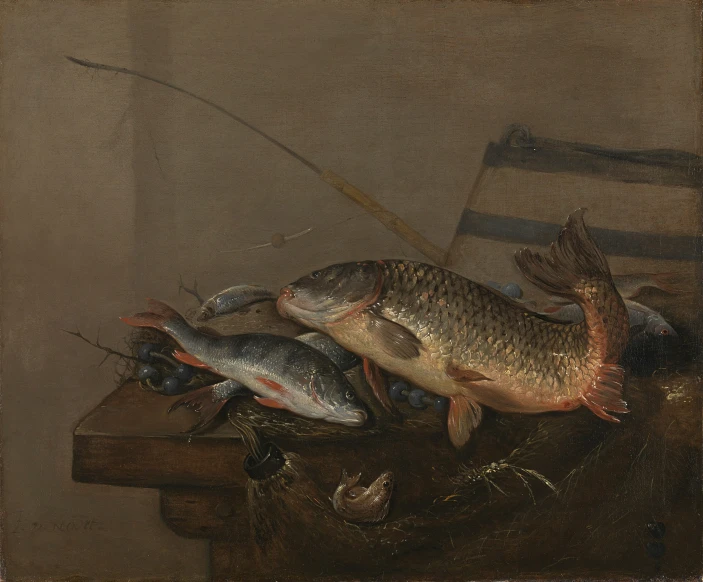 several dead fish laying on top of a chair