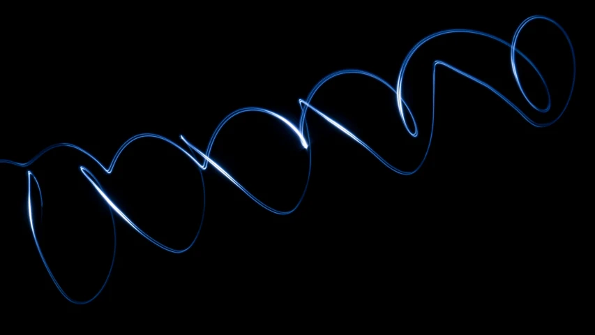 a blue light painting on a black background