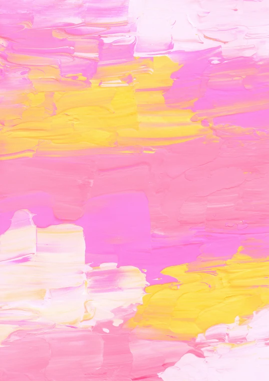 a multicolored painting of clouds in pink yellow and orange