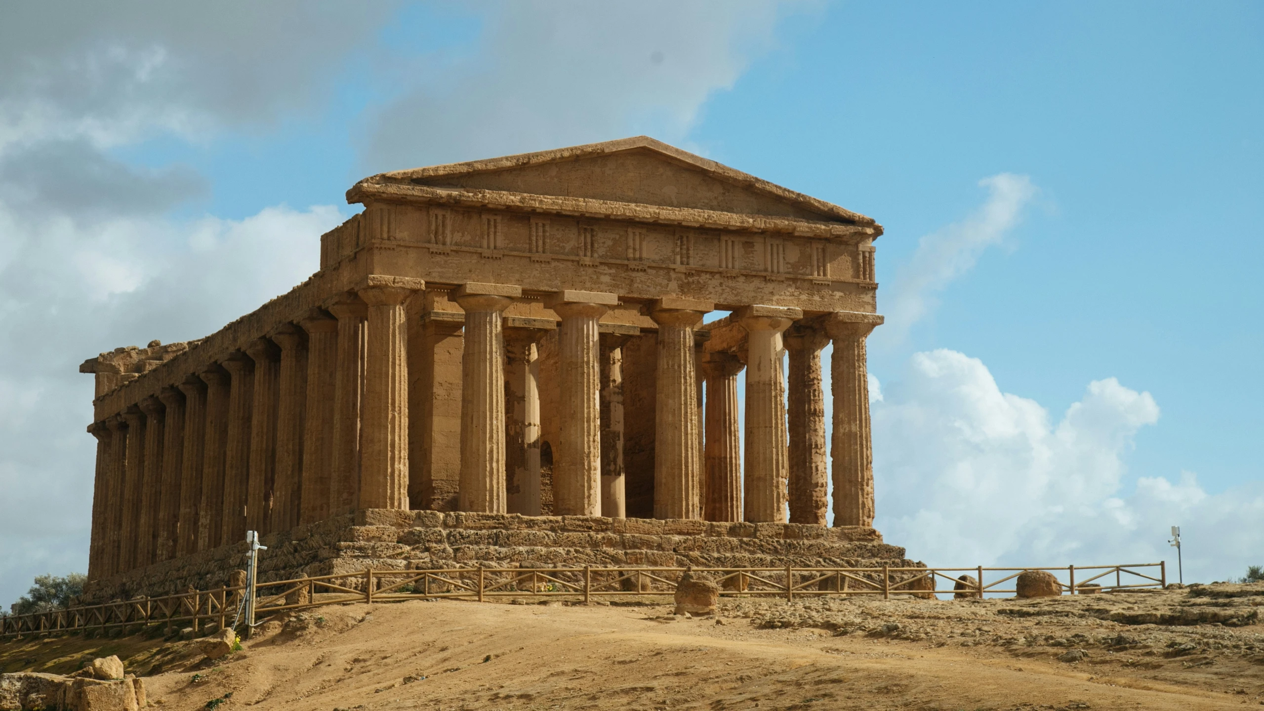 the temple of caryule sits atop of the ancient ruins