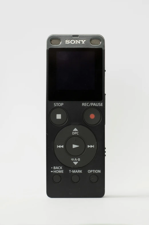 the sony black recorder is displaying its function
