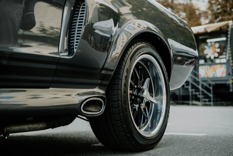 the tire on this car is black and chrome