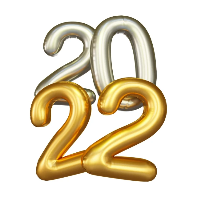 the number twenty in gold and silver