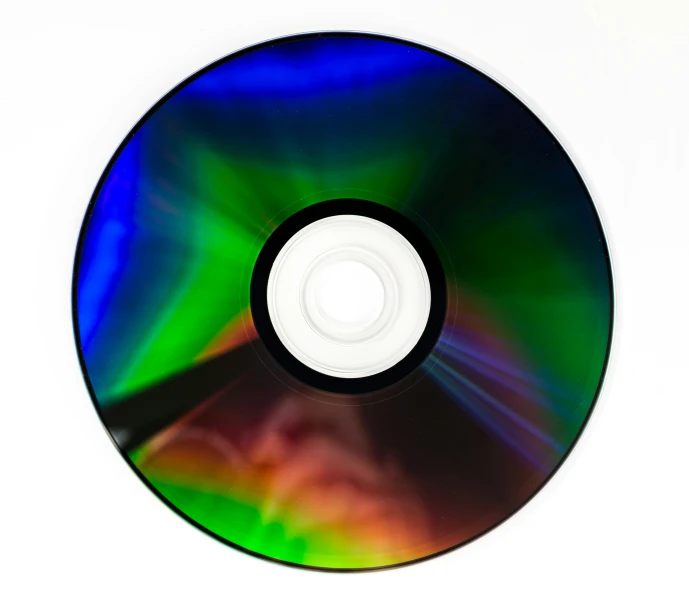 a blurry picture of a cd that is on a table