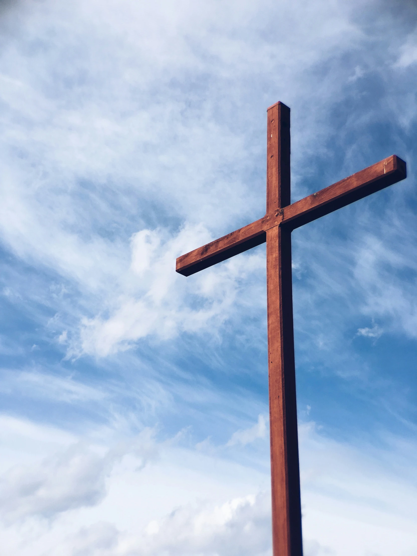 there is a large cross that has been placed up for display