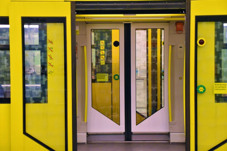 the entrance to a train that has its doors open