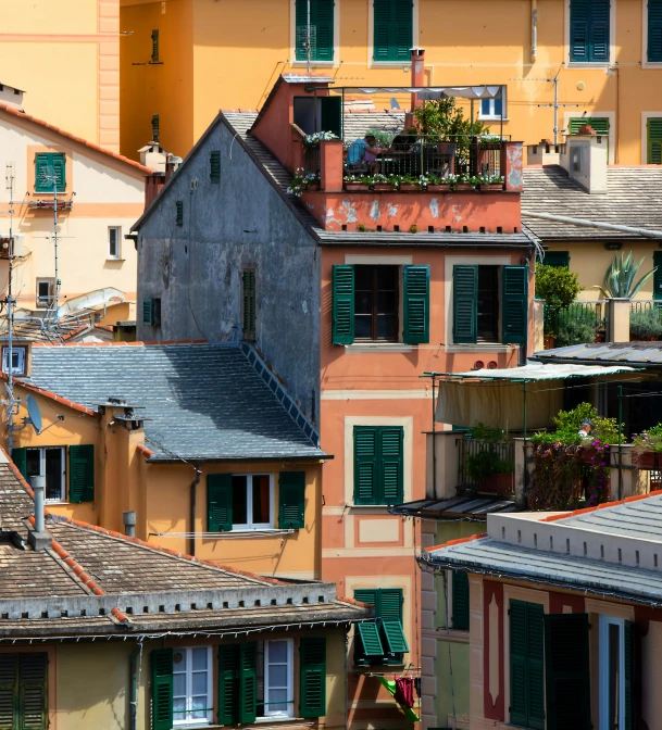 some pretty houses with a lot of windows