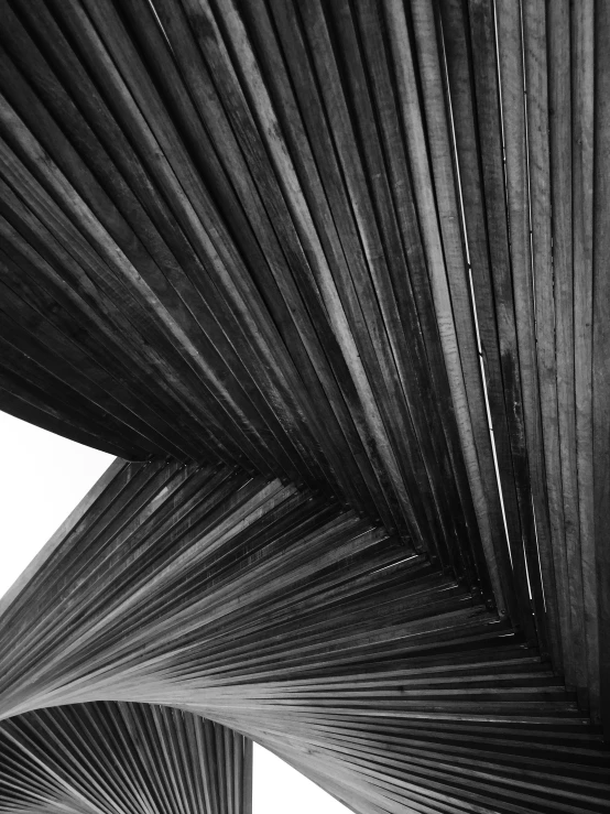 the underside of some very tall wooden structures