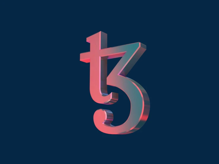 the number five in 3d pink and blue