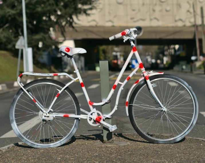 there is a bicycle that is on the ground