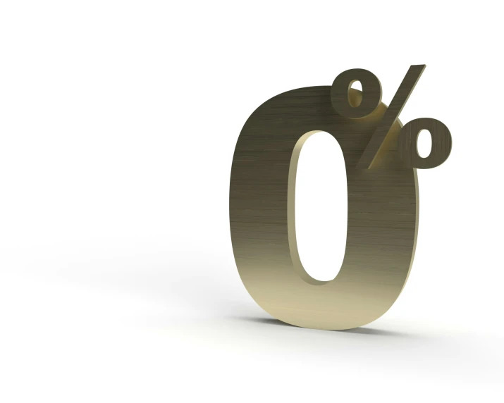 an open number in gold, with the shape 6