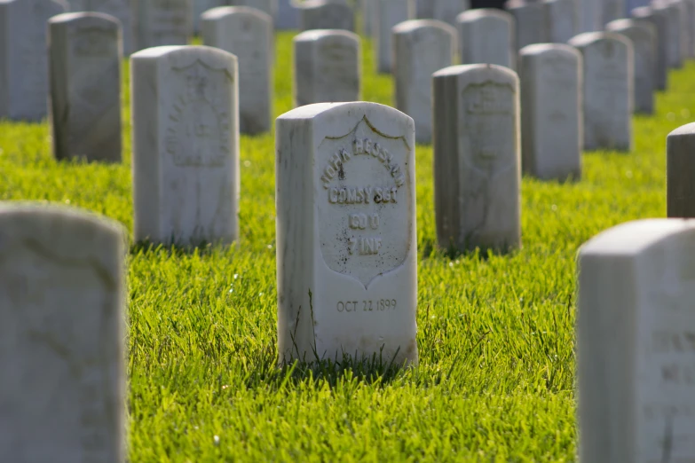 headstones at the cemetary of a military cemetery