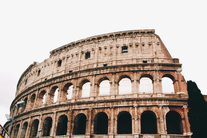 the colossion has many windows and arches