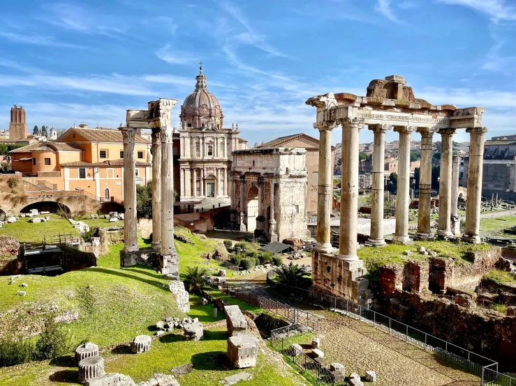 the ruins of a roman agora, an ancient city