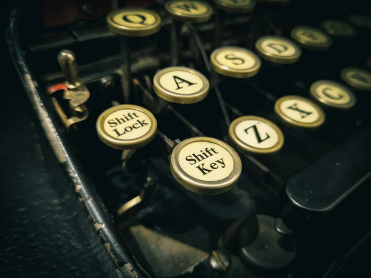 the letters are on the old style typewriter