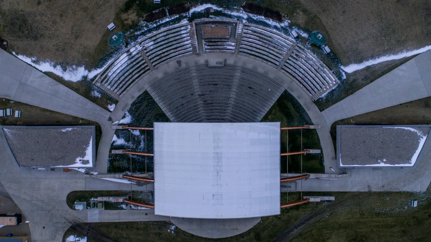 a very large building with some large seats