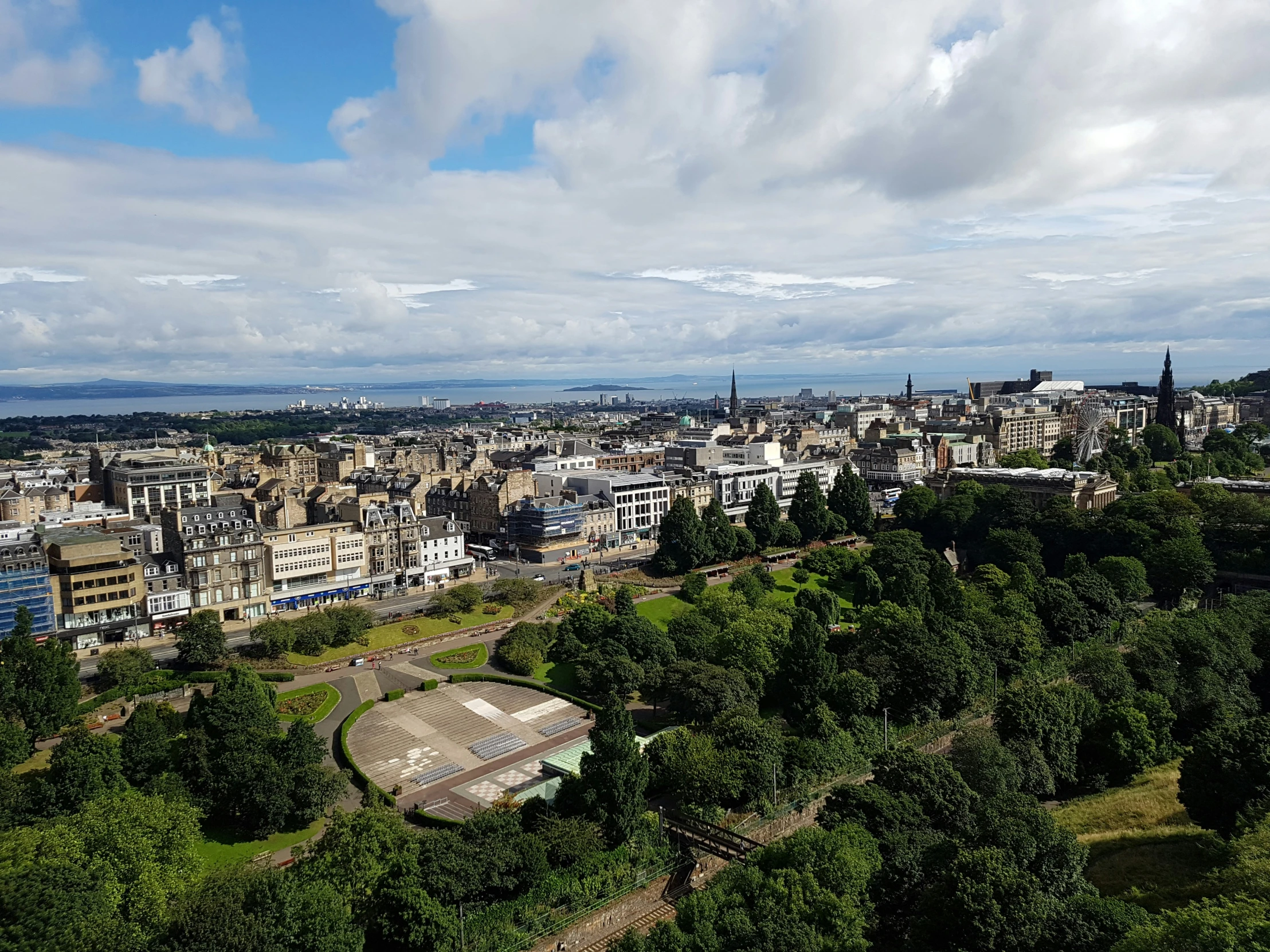 an overview view of a city with the skyline in view