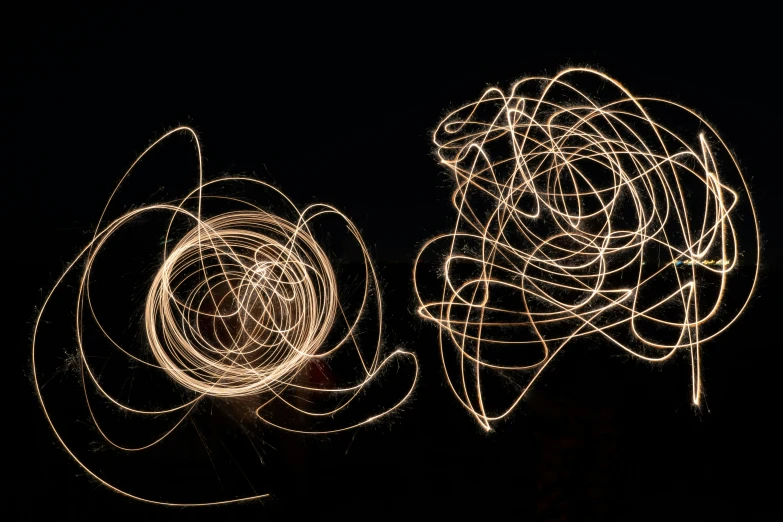 a light painting of a person with long exposure