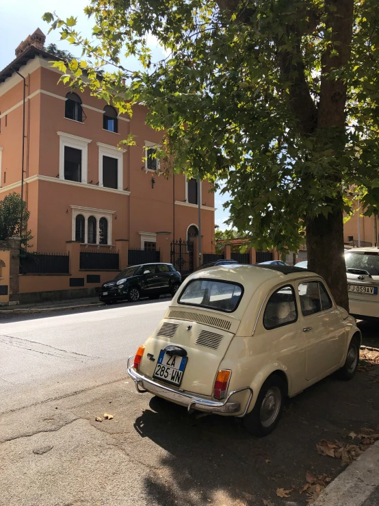 a car parked on the side of a street