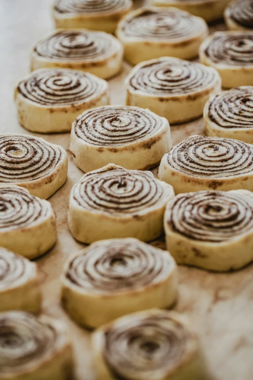 a close up of some pastries in a pan