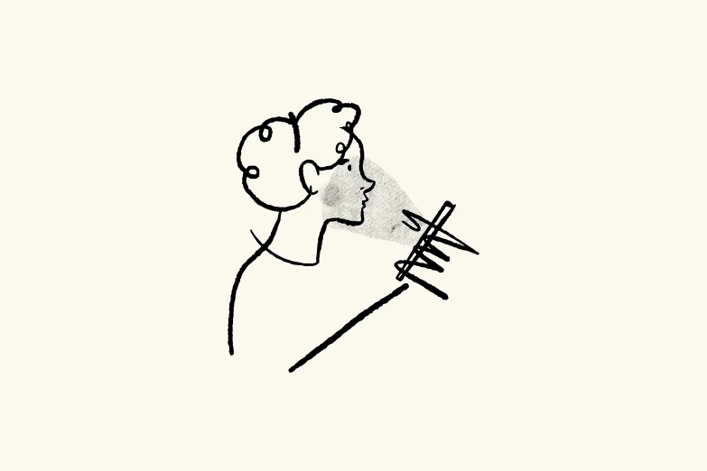 a drawing of a man with scissors