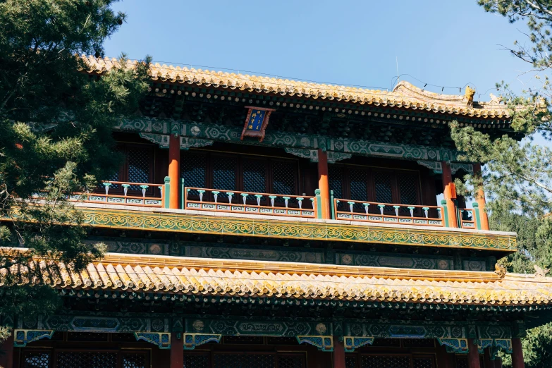 ornate chinese building with an oriental courtyard