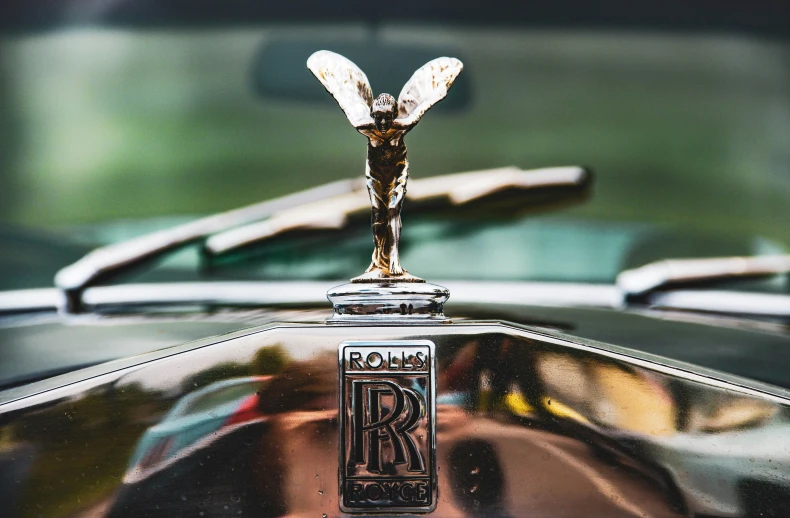 a close up po of a fancy looking car badge