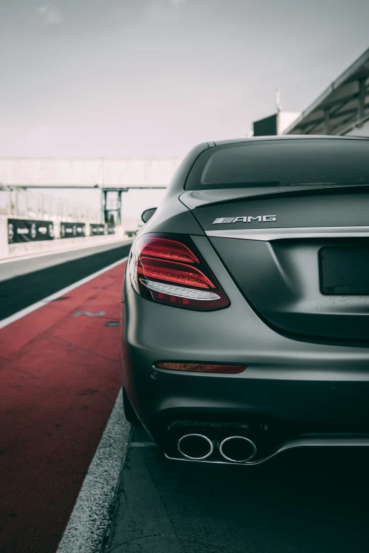 back end of a car on a race track