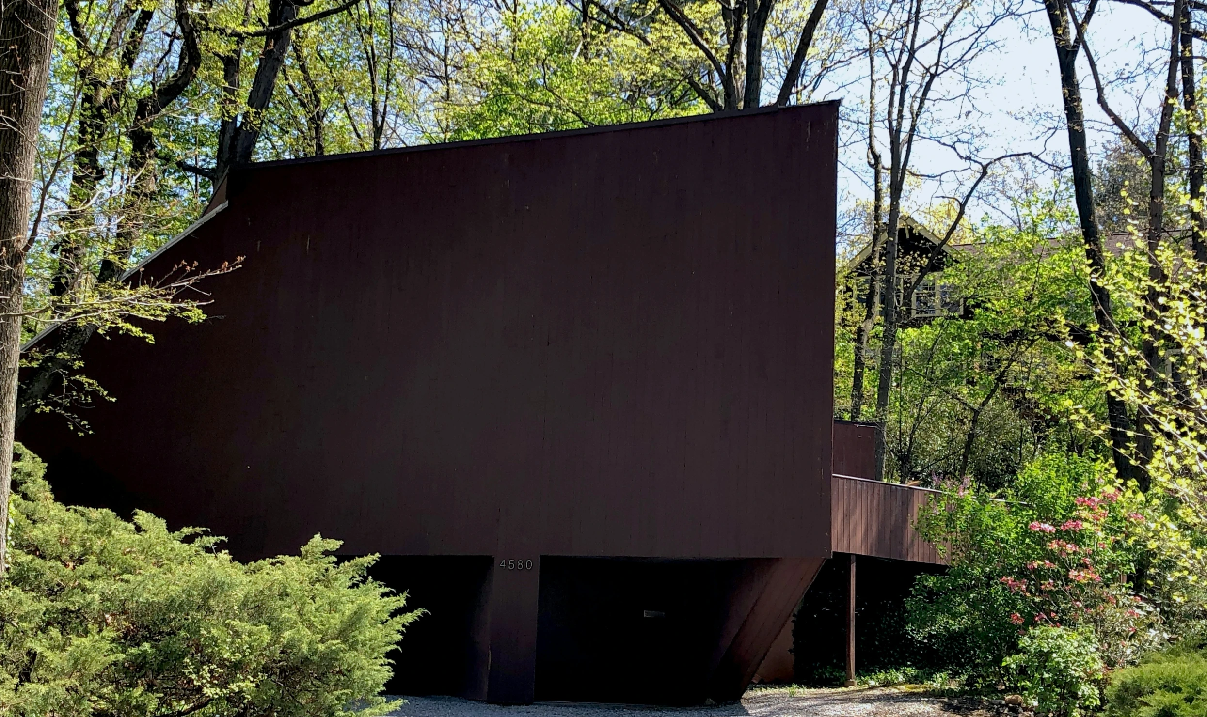 a sculpture that appears to be in a forest