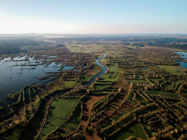 a bird's eye view of a large area of land