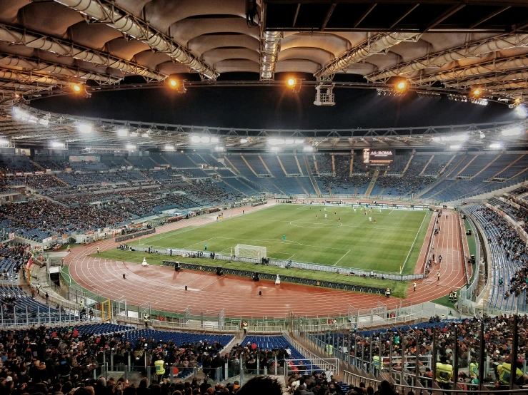 this po shows a wide angle view of a stadium filled with people