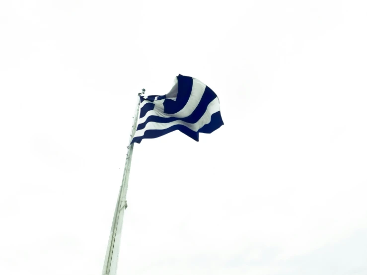 a very tall flag blowing in the wind