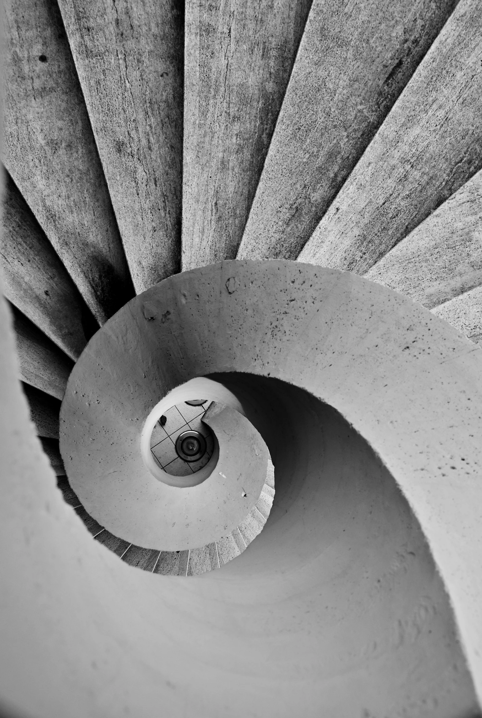 a spiral stair system made from concrete with wheels