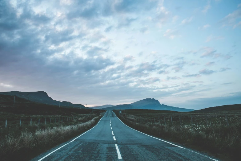 the road is empty on one side and two on the other