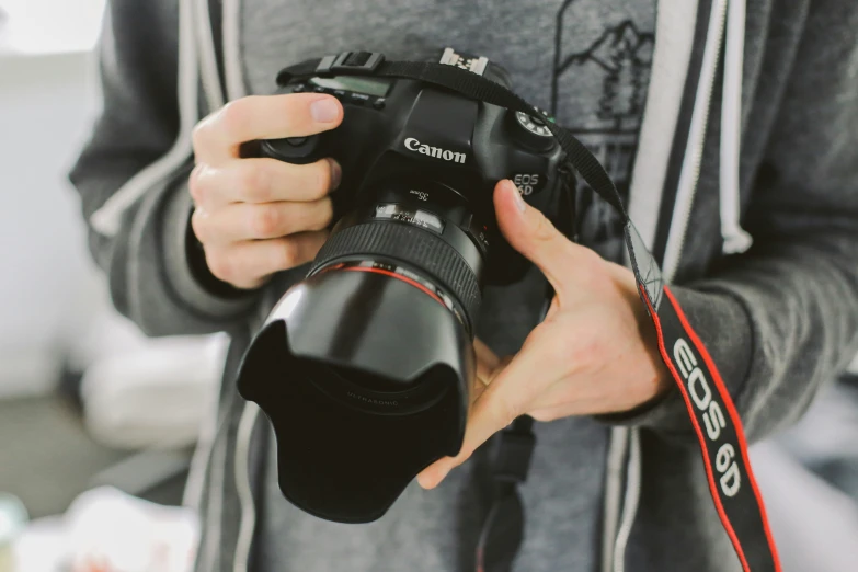 a person holding up a camera in their hands