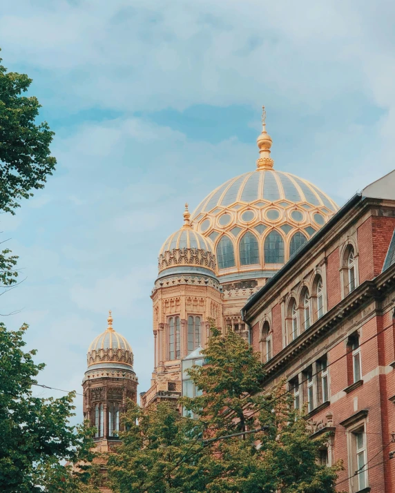 the dome of a building is lit by sunlight