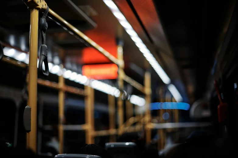 a bus is traveling down the city street