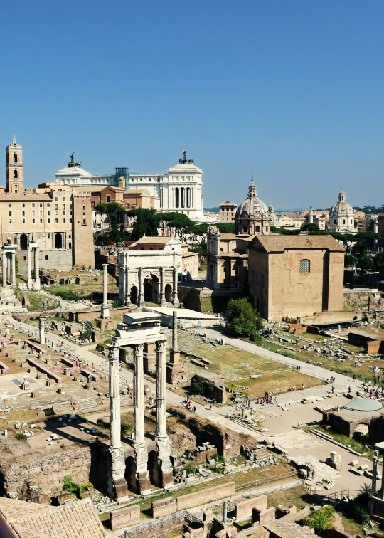 the ruins of a roman city, including the great fountain