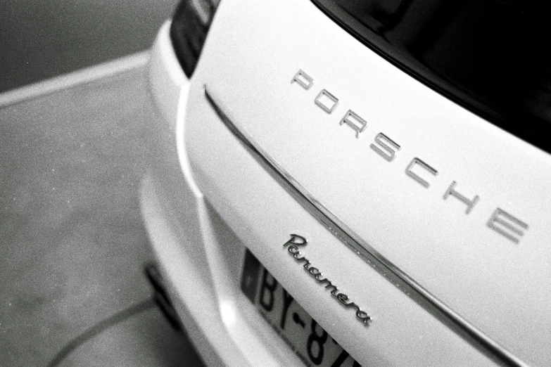 the emblem and lettering on the new porsche