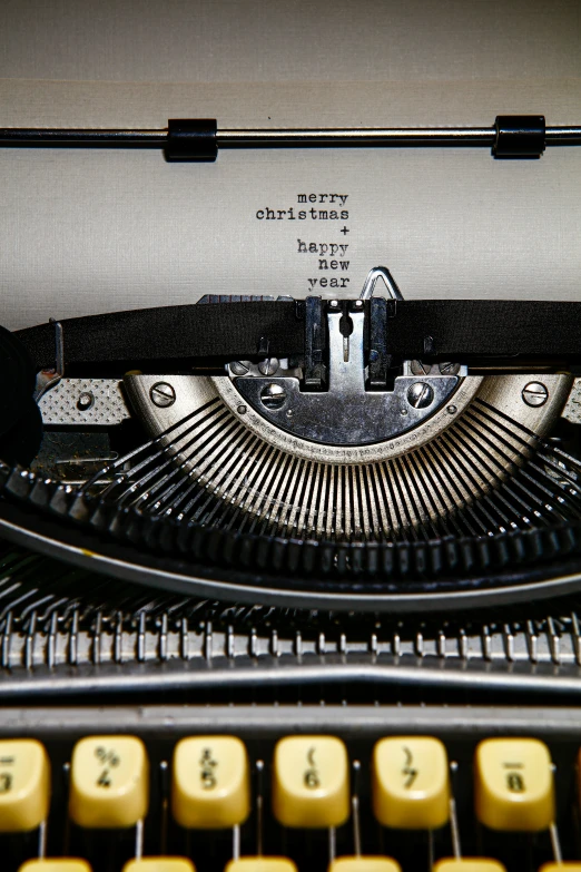 the old typewriter has a closeup of the keys