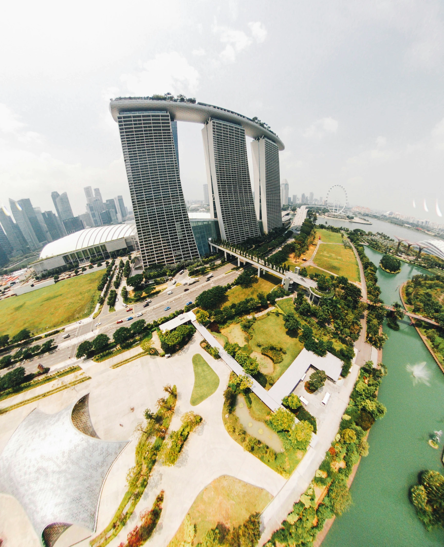 an aerial view of the two tall skyscrs