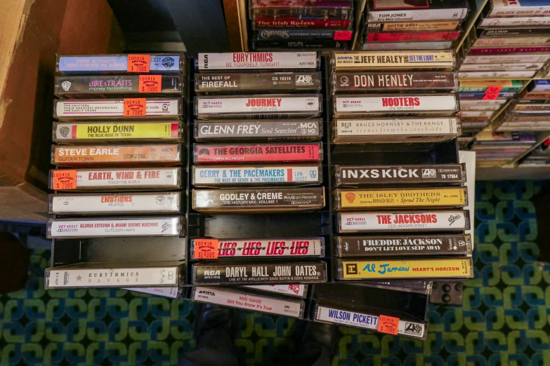 the cassettes have different types of music in them