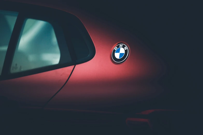 closeup of an automobile emblem seen from below