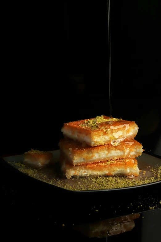 a plate with a piece of bread on top