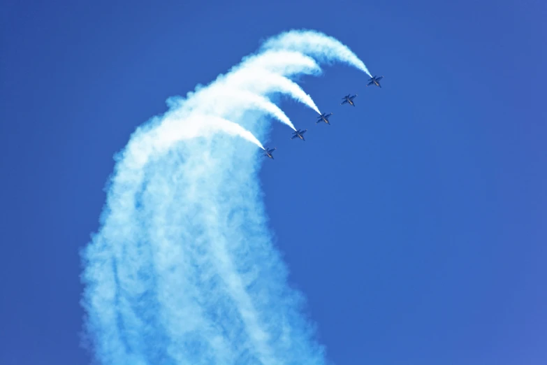 a team of fighter jets flying in formation