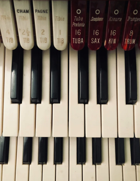 a keyboard with some small black and white keys